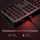 Teclado Sem Fio K1AA com Iluminação – Conexão Multi-Dispositivo, Silencioso e Ideal para Uso Noturno
