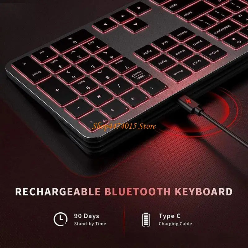 Teclado Sem Fio K1AA com Iluminação – Conexão Multi-Dispositivo, Silencioso e Ideal para Uso Noturno