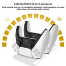 Base Carregadora Dupla GAMINJA para Controles PS5 – Estação com Carregamento Rápido e Fonte de Alimentação 5V 1.2A