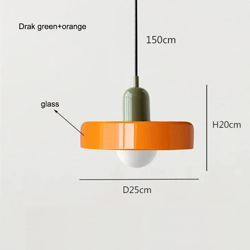 Lustre Estilo Bauhaus em Vidro Nórdico – Iluminação Retrô Elegante para Sala de Jantar, Sala de Estar, Quarto, Bar e Cafeteria