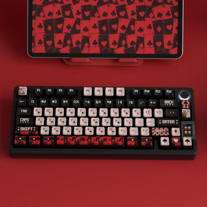 Keycaps OEM Profile Pudding em PBT/PC com Iluminação RGB – Tema Joker para Teclado Mecânico com Switch MX