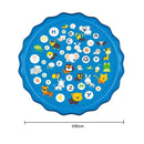 Tapete Inflável com Jato D’Água para Crianças – Splash Pad 100cm/170cm | Brinquedo de Verão com Letras e Animais | Antiderrapante para Jardim