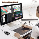 Placa de Som Externa USB com Bluetooth – 3 Modos, Controle de Volume, Adaptador de Áudio para PC e Notebook