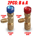 1, 2 ou 4 Válvulas de Segurança para Carga de Gás R410A/R22 – Rosca 1/4" | Adaptador para Ar-Condicionado e Refrigeração