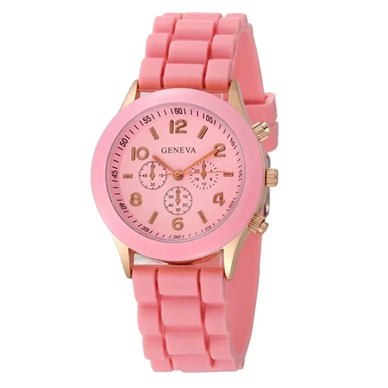 Relógio Feminino de Luxo 2025 – Moda Elegante, Pulseira de Silicone, Quartz Preciso, Estilo Moderno e Confortável