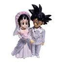 Mini Figura Son Goku & Chichi Casamento – Estátua Q Version 9cm | Dragon Ball Z PVC Colecionável