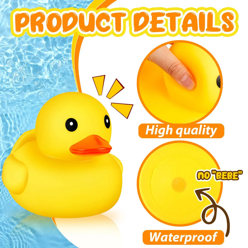 1 ou 2 Patos de Borracha Gigantes 26cm – Pato Amarelo Grande e Divertido com Som, Ideal para Banho e Decoração