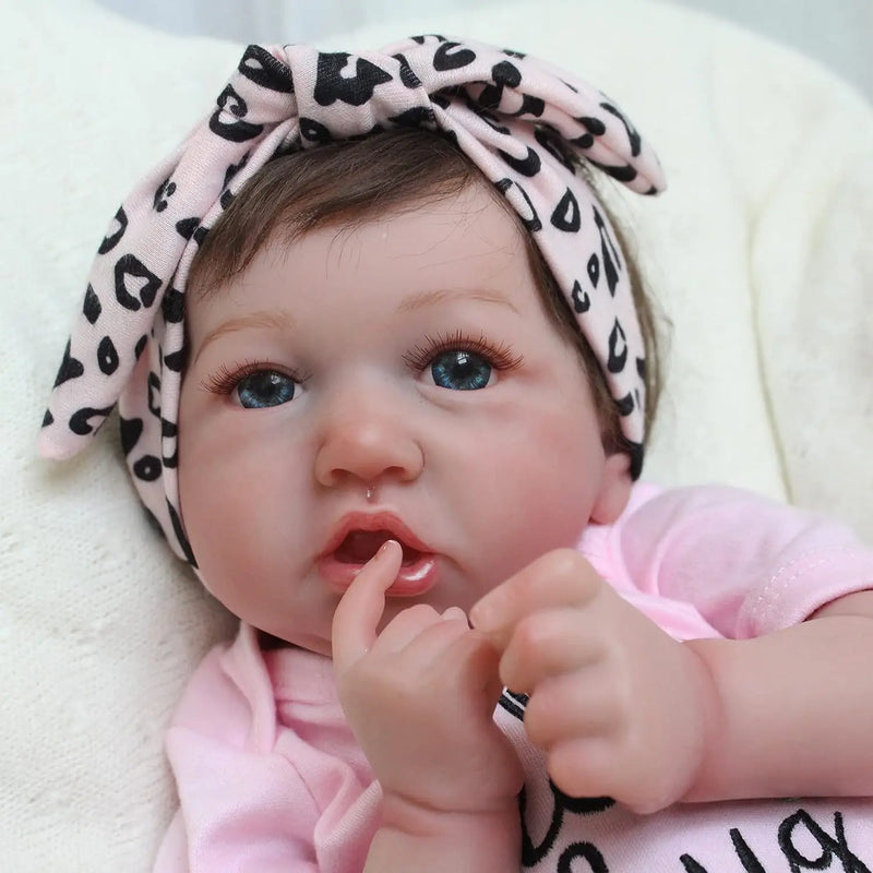 Boneca Reborn Realista Saskia 22" – Toque Suave, Estilo Bebê de Verdade | Menina Toddler