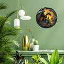 Placa Redonda 2D de Madeira – Dragão Sombrio, Decoração de Parede para Casa, Bar, Clube ou Presente