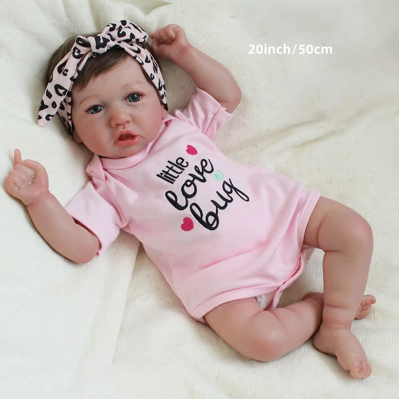 Boneca Reborn Realista Saskia 22" – Toque Suave, Estilo Bebê de Verdade | Menina Toddler