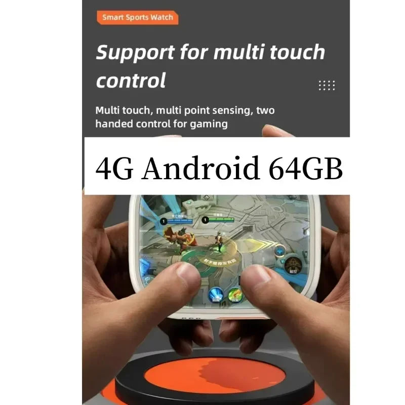 Smartwatch CDS9 Ultra com Câmera Giratória e 4G – Android 9.0, Google Play, Versão Global Original