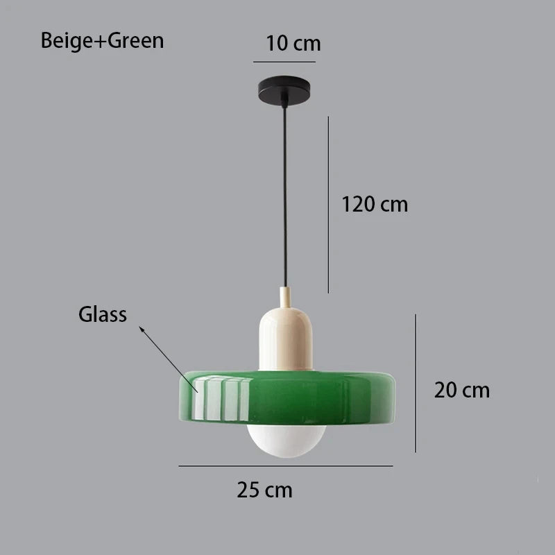 Lustre Estilo Bauhaus em Vidro Nórdico – Iluminação Retrô Elegante para Sala de Jantar, Sala de Estar, Quarto, Bar e Cafeteria