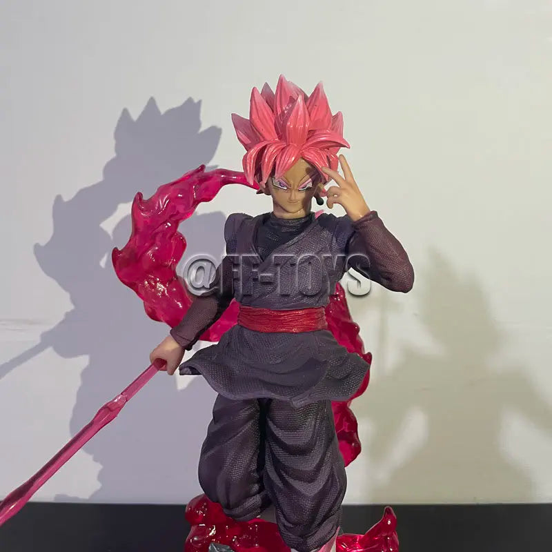 Estátua Dragon Ball Z Zamasu e Goku Black – 28cm com Base Iluminada | Figura de Ação em PVC para Colecionadores e Fãs