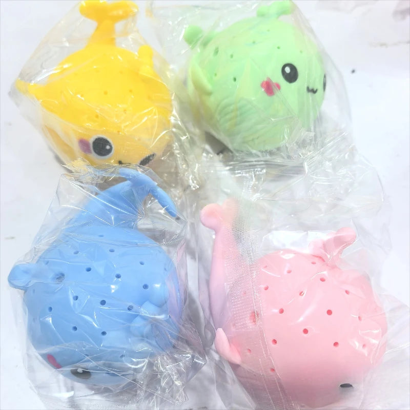 Brinquedo de Banho Infantil Baleia Espremível – Esponja Absorvente de Água | Alívio de Estresse | Brinquedo de Verão para Piscina