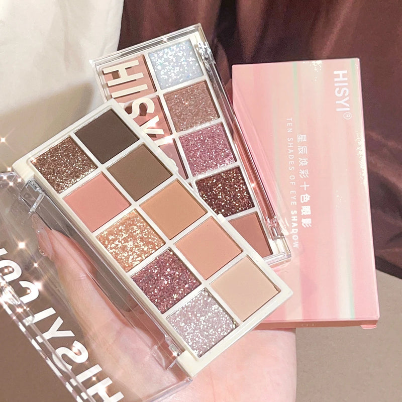 Paleta de Sombras 10 Cores Star Rejuvenation – Tons rosados e marrons com acabamento matte e perolado para makes delicadas e versáteis