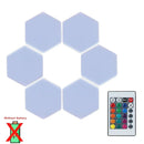 Painel LED Hexagonal Touch – Kit 3/6pcs | Luminária Modular de Parede Sensível ao Toque, Luz Noturna Decorativa