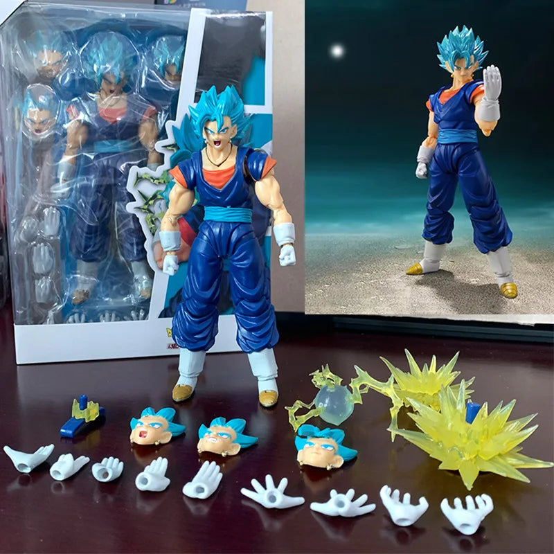 Dragon Ball Z SHF Vegito Super Saiyajin Action Figure 17cm Bandai Modelo Anime Colecionável