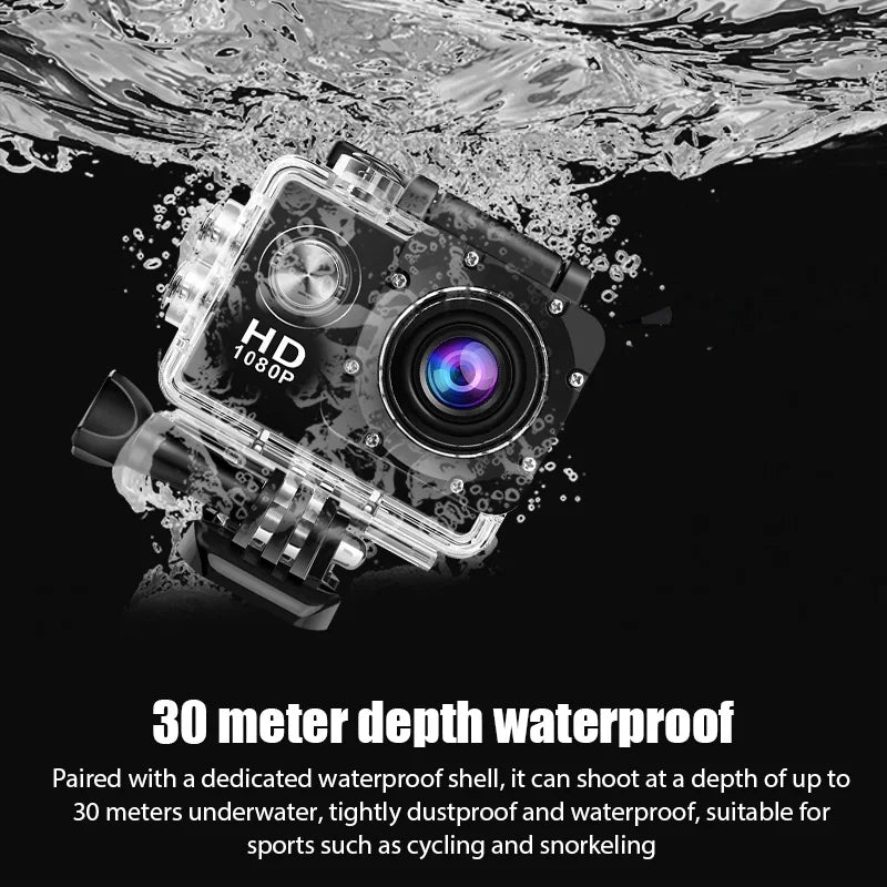 Câmera de Ação 4K Ultra HD com Case à Prova d’Água – Gravação em Vídeo, Tela 2.0", 3MP, Bateria 900mAh, Ideal para Esportes e Aventuras ao Ar Livre