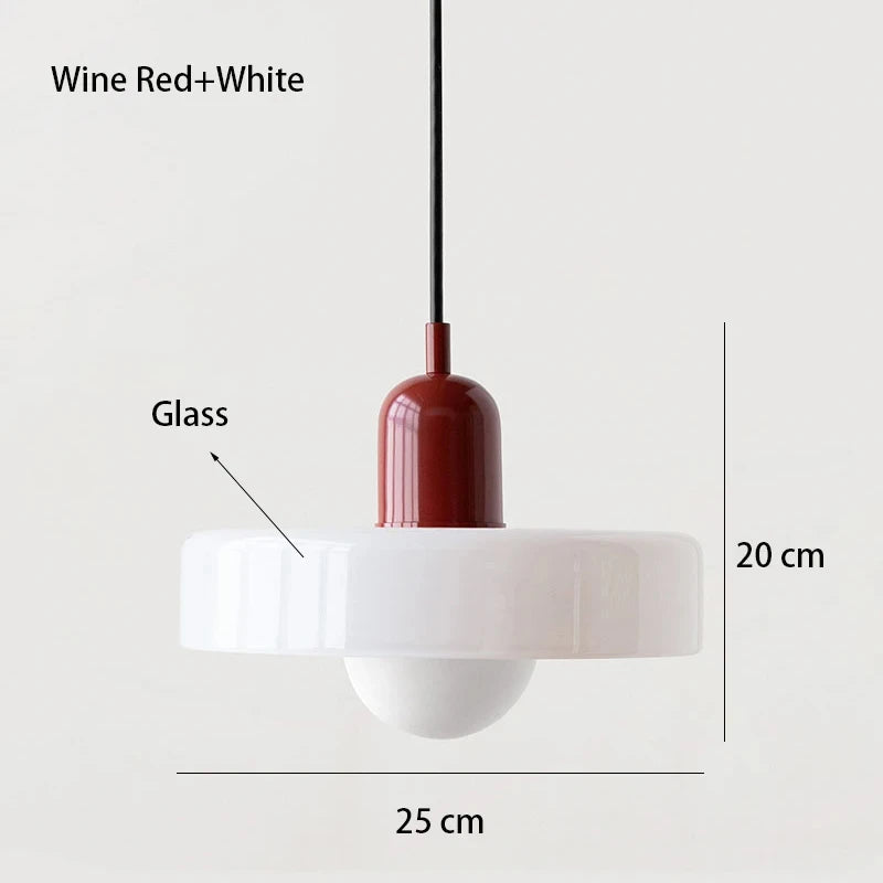 Lustre Estilo Bauhaus em Vidro Nórdico – Iluminação Retrô Elegante para Sala de Jantar, Sala de Estar, Quarto, Bar e Cafeteria