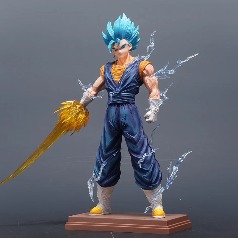 Dragon Ball Z Vegito Super Saiyan Blue / Gogeta Figura Anime 32CM – 3 Cabeças PVC Colecionável