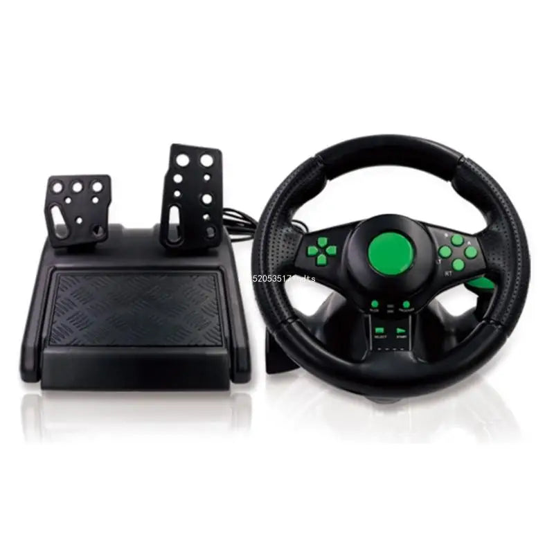 4 em 1 Volante Gamer com Pedais – Rotação 180° com Vibração, USB, Compatível com XB360