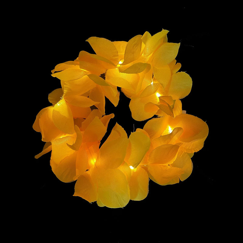 Tiara Coroa de Flores LED Havaiana – Headband Iluminado Glow para Festa, Casamento, Aniversário, Natal e Festival