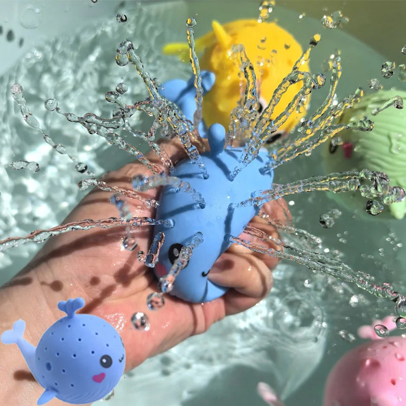 Brinquedo de Banho Infantil Baleia Espremível – Esponja Absorvente de Água | Alívio de Estresse | Brinquedo de Verão para Piscina