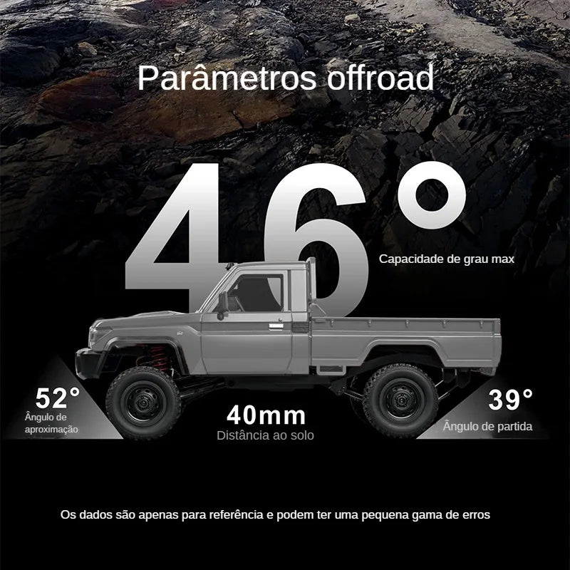 Caminhonete RC 4x4 Escala 1:12 ZWN MN82 PRO – Faróis Controláveis, 2.4G, Off-Road Potente, Brinquedo de Aventura para Crianças
