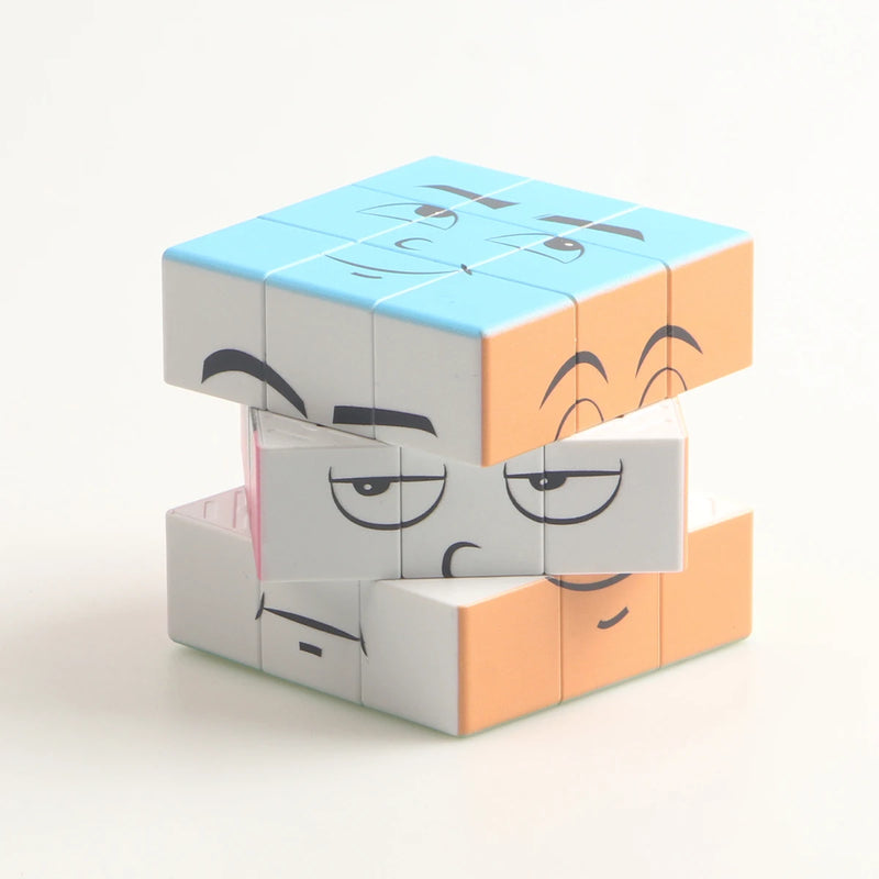 Cubo Mágico 3x3x3 Rosto Sorridente – UV, Divertido, Anti-Stress, Profissional e Rápido, Quebra-Cabeça Infantil e Presente