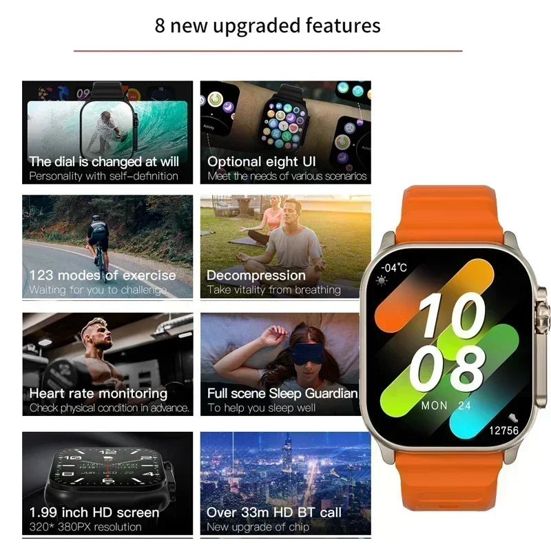Smartwatch T900 U2 2025 – Tela 49mm, NFC, GPS, Chamadas Bluetooth, Música, Jogos e Carregamento Sem Fio | Para Homens e Mulheres