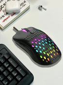 Mouse Gamer Sem Fio – Iluminação Colorida, DPI Ajustável, Design Honeycomb Moderno e Leve