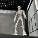 Mini Esqueletos Articulados de Plástico – Figuras Posáveis para DIY, Artesanato e Decoração de Halloween