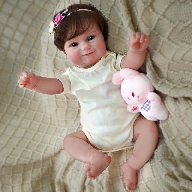 Boneca Reborn Realista BRASTOY – Menina 48cm | Corpo Inteiro em Silicone, Pintada à Mão