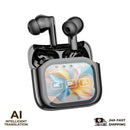 Fone Tradutor Bluetooth com Tela Touch – Tradução Instantânea Bidirecional em Tempo Real | Ideal para Viagens, Negócios e Estudos