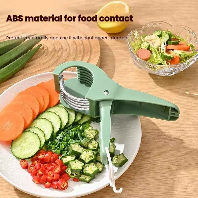 Fatiador de Legumes e Frutas HooFun – Inox Multifuncional para Saladas | Utensílio de Cozinha Prático e Eficiente