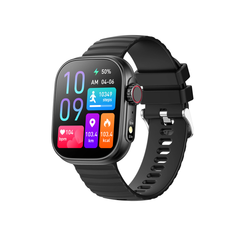 Smartwatch 2.01" LED – 100+ Modos Esportivos, Monitor de Temperatura Corporal, Fitness Tracker, Lanterna LED, Relógio Inteligente Masculino e Feminino