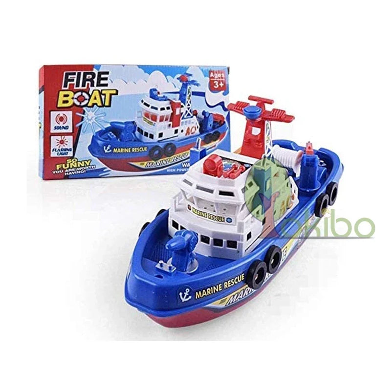 Barco de Resgate Elétrico com Luz e Som – Brinquedo Infantil de Bombeiro Marítimo | Lancha para Banho e Piscina