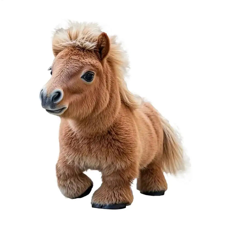 Cavalo de Pelúcia Realista – Pônei Robô Interativo, Brinquedo Educativo Eletrônico e Macio