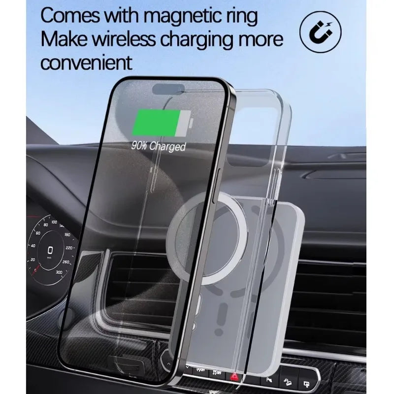 🔋 Suporte Veicular Magnético com Carregamento Rápido 100W – Compatível com iPhone 12 a 16 Pro Max ➡️ Fixação Segura na Saída de Ar | Carregamento Sem Fio Super Rápido