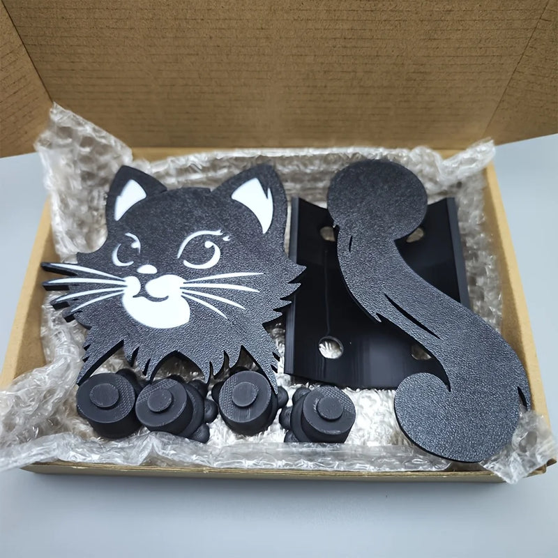 Porta Papel Higiênico Fofo de Gato – Suporte de Parede 38-41mm, Design Antiderrapante, PP Durável (Papel Não Incluído)