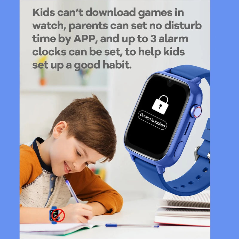 Smartwatch Infantil 4G com GPS, Wi-Fi, Videochamada, SOS, Câmera e Localizador – Relógio Celular para Crianças