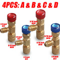 1, 2 ou 4 Válvulas de Segurança para Carga de Gás R410A/R22 – Rosca 1/4" | Adaptador para Ar-Condicionado e Refrigeração