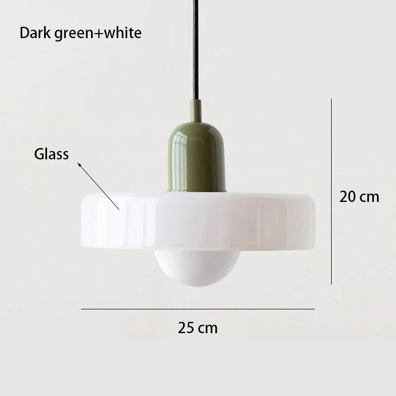 Lustre Estilo Bauhaus em Vidro Nórdico – Iluminação Retrô Elegante para Sala de Jantar, Sala de Estar, Quarto, Bar e Cafeteria