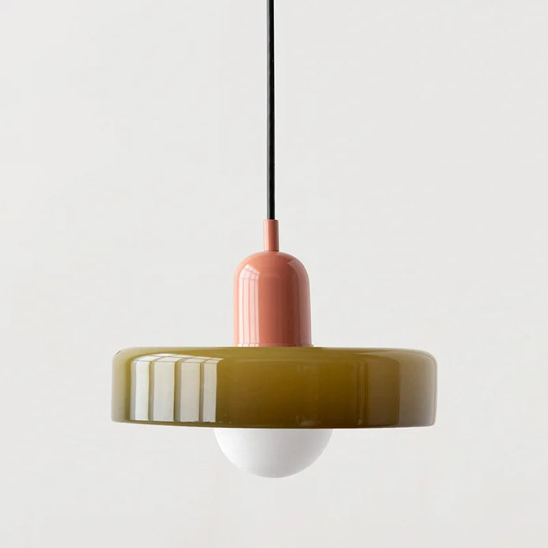 Lustre Estilo Bauhaus em Vidro Nórdico – Iluminação Retrô Elegante para Sala de Jantar, Sala de Estar, Quarto, Bar e Cafeteria