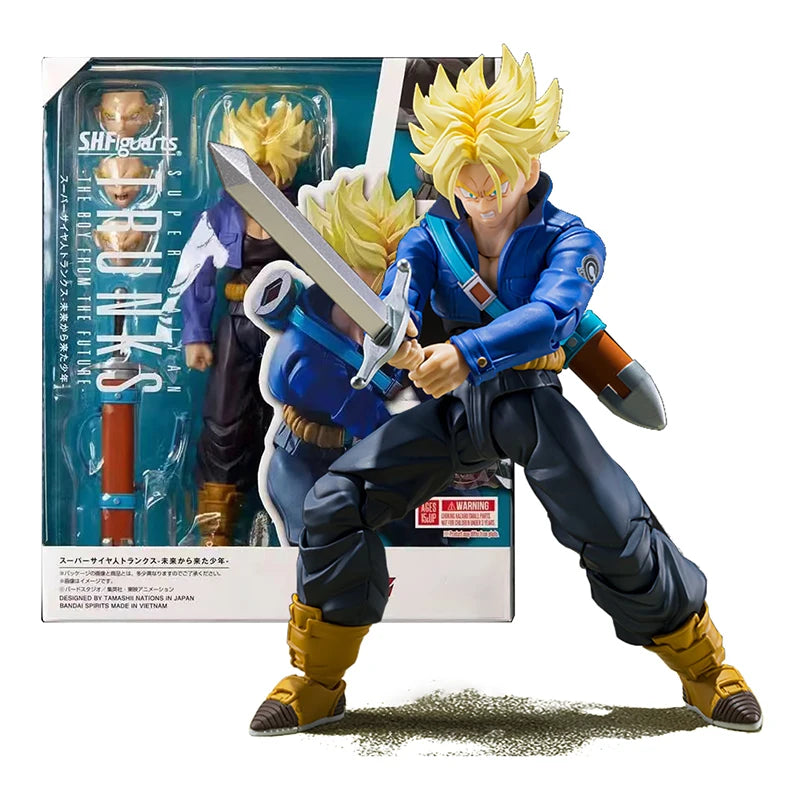 Dragon Ball Z SHF Trunks Super Saiyan Action Figure 15cm Articulado Colecionável Anime Modelo