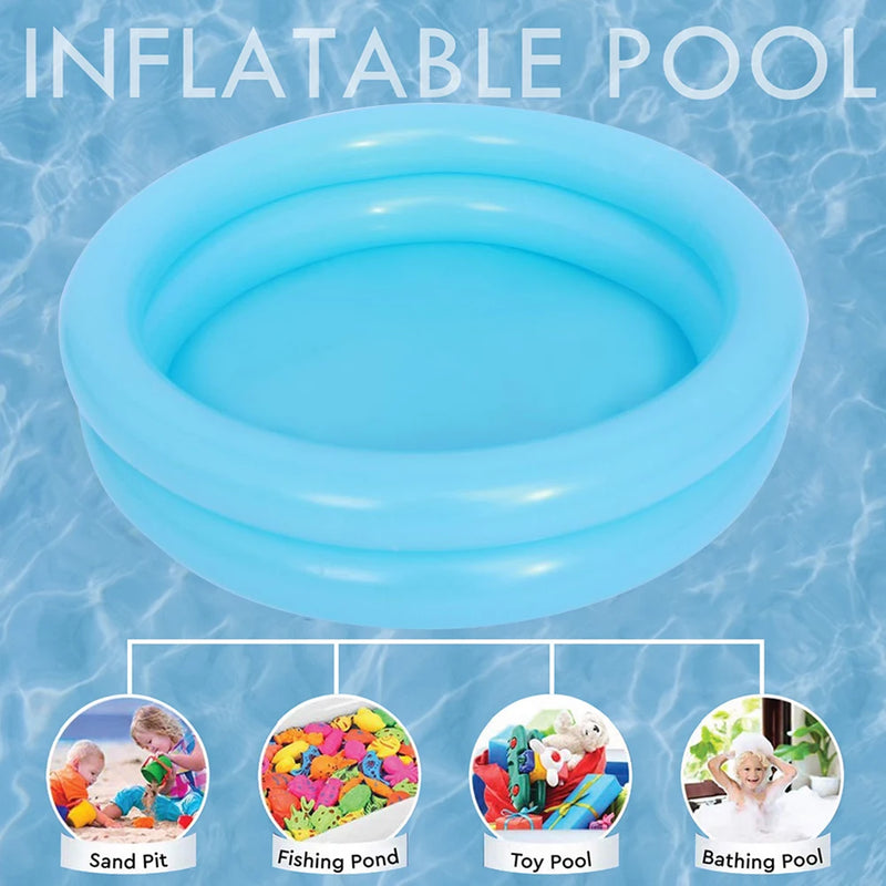 Piscina Inflável Infantil Redonda 60cm – Portátil para Verão | Banheira Bebê | Piscina de Bolinha ou Água | Ideal para Área Interna ou Externa