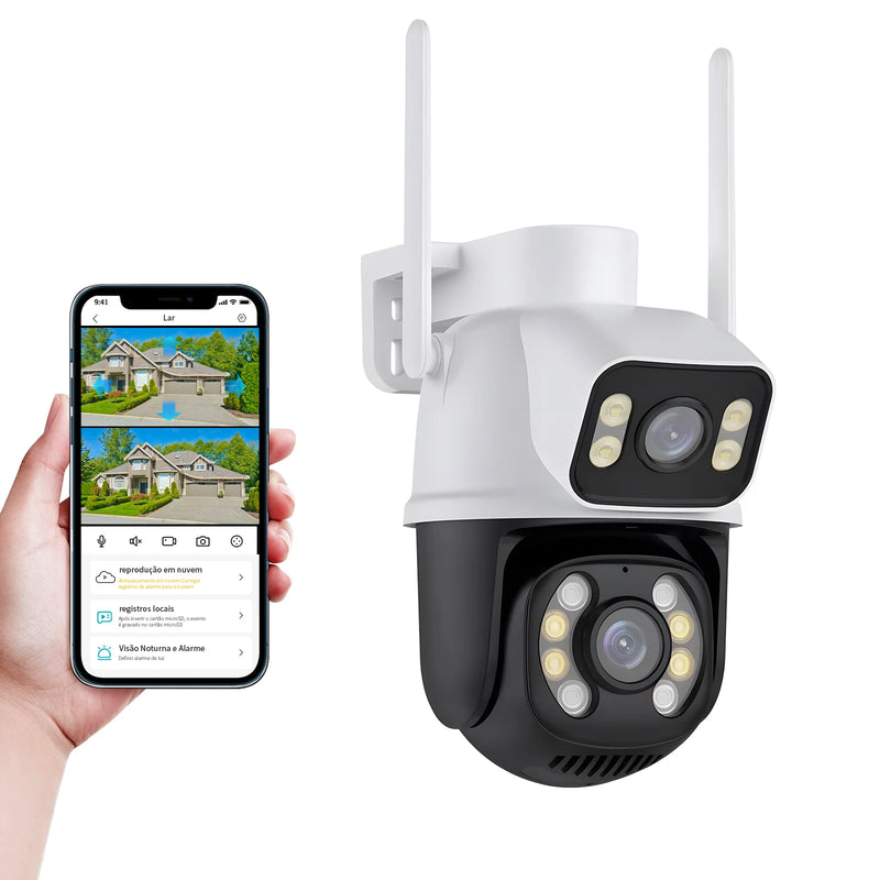 Câmera de Segurança Wi-Fi Externa 3MP HD à Prova d’Água – Monitoramento Remoto com Visão Noturna e Conexão Sem Fio via App ICSEE