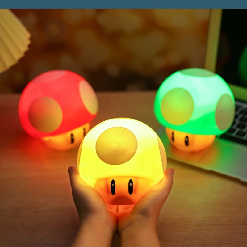 Luminária Super Mario Bros Kawaii – Abajur de Mesa e Cabeceira em Formato Cartoon | Periférico Gamer e Presente Criativo