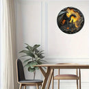 Placa Redonda 2D de Madeira – Dragão Sombrio, Decoração de Parede para Casa, Bar, Clube ou Presente