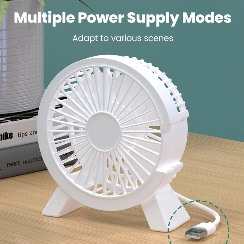 Ventilador USB Elough Portátil e Silencioso – Mini Ventilador de Mesa para Casa, Escritório ou Camping